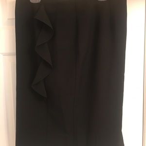 Black Skirt with side Ruffle